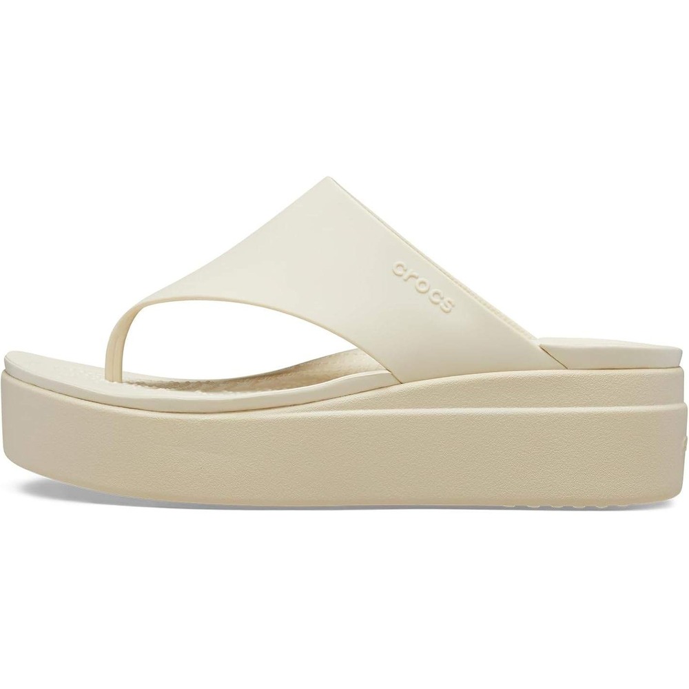 Crocs Brooklyn Flip Womens Size 10 Bone Platform Sandals Y2K Minimalist